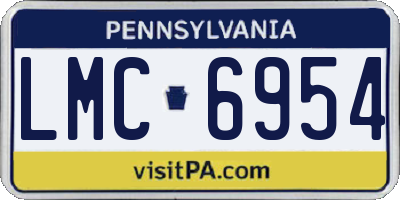 PA license plate LMC6954