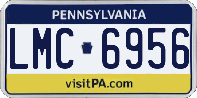 PA license plate LMC6956