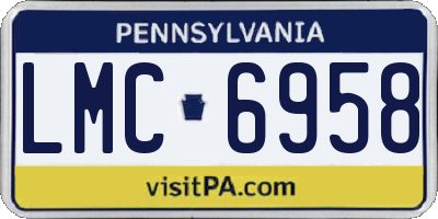 PA license plate LMC6958