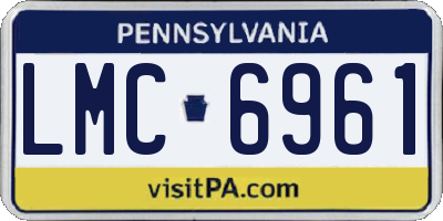 PA license plate LMC6961