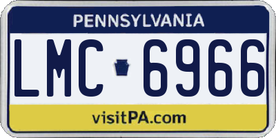 PA license plate LMC6966