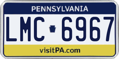 PA license plate LMC6967