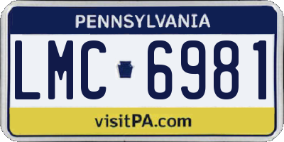 PA license plate LMC6981