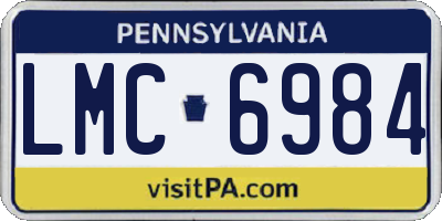 PA license plate LMC6984