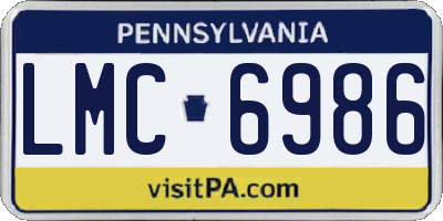 PA license plate LMC6986