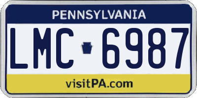 PA license plate LMC6987