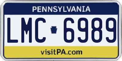 PA license plate LMC6989