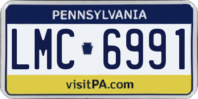 PA license plate LMC6991