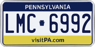 PA license plate LMC6992