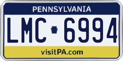 PA license plate LMC6994