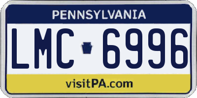 PA license plate LMC6996