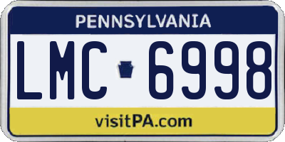 PA license plate LMC6998