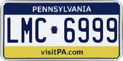 PA license plate LMC6999