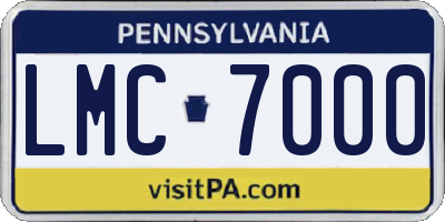 PA license plate LMC7000