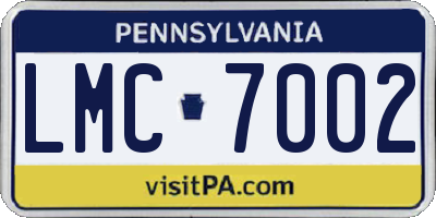 PA license plate LMC7002