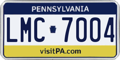 PA license plate LMC7004