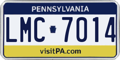 PA license plate LMC7014