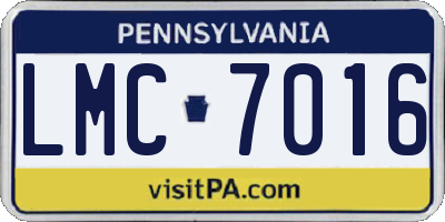 PA license plate LMC7016