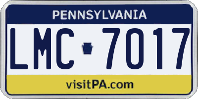 PA license plate LMC7017