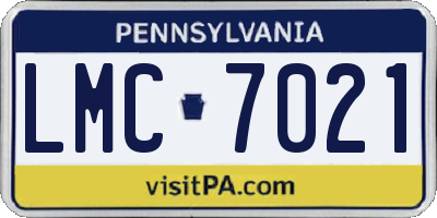 PA license plate LMC7021