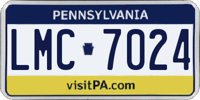 PA license plate LMC7024