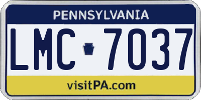 PA license plate LMC7037