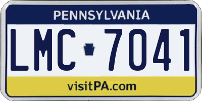 PA license plate LMC7041
