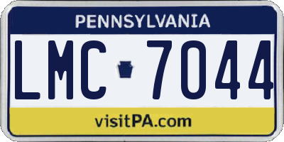 PA license plate LMC7044