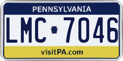 PA license plate LMC7046