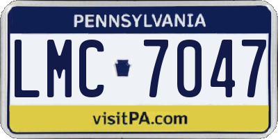 PA license plate LMC7047