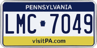 PA license plate LMC7049