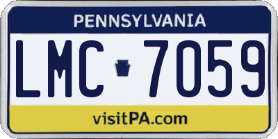 PA license plate LMC7059