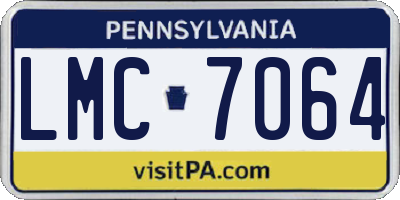 PA license plate LMC7064