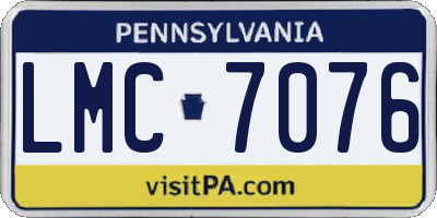 PA license plate LMC7076