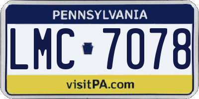 PA license plate LMC7078