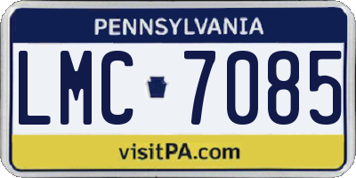 PA license plate LMC7085