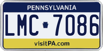 PA license plate LMC7086