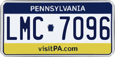 PA license plate LMC7096
