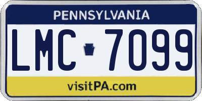 PA license plate LMC7099