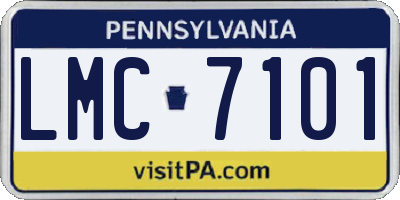 PA license plate LMC7101