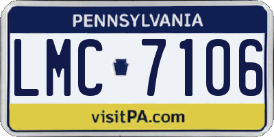 PA license plate LMC7106