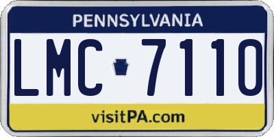 PA license plate LMC7110