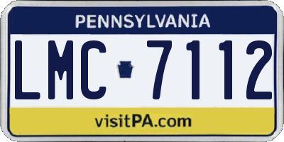 PA license plate LMC7112