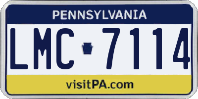 PA license plate LMC7114