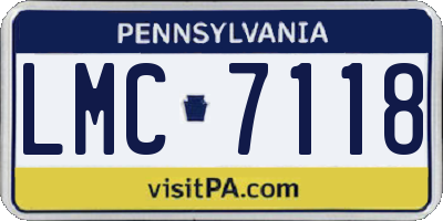 PA license plate LMC7118