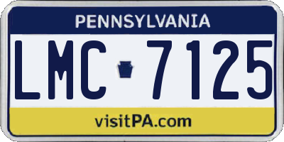 PA license plate LMC7125