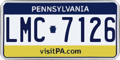 PA license plate LMC7126