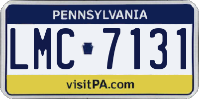 PA license plate LMC7131