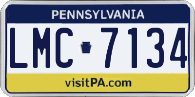 PA license plate LMC7134