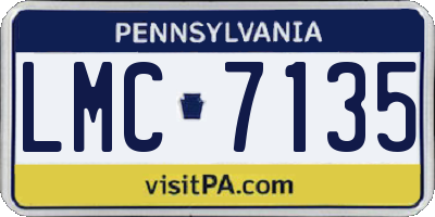 PA license plate LMC7135